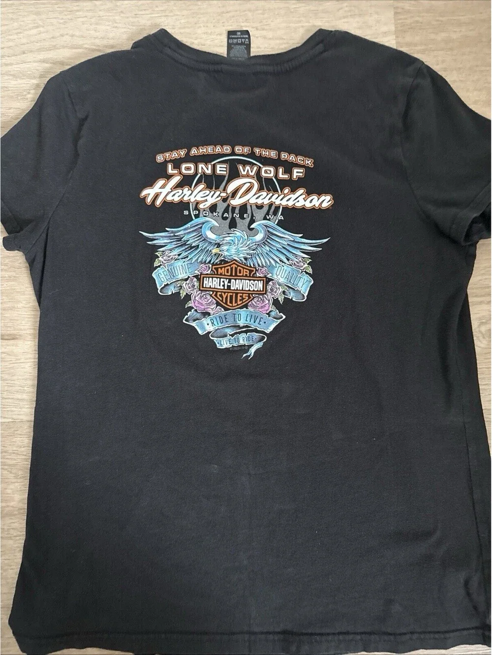 Harley Davidson Womens T Shirt Black Size M Medium Shenanigans St Patrick’s Day